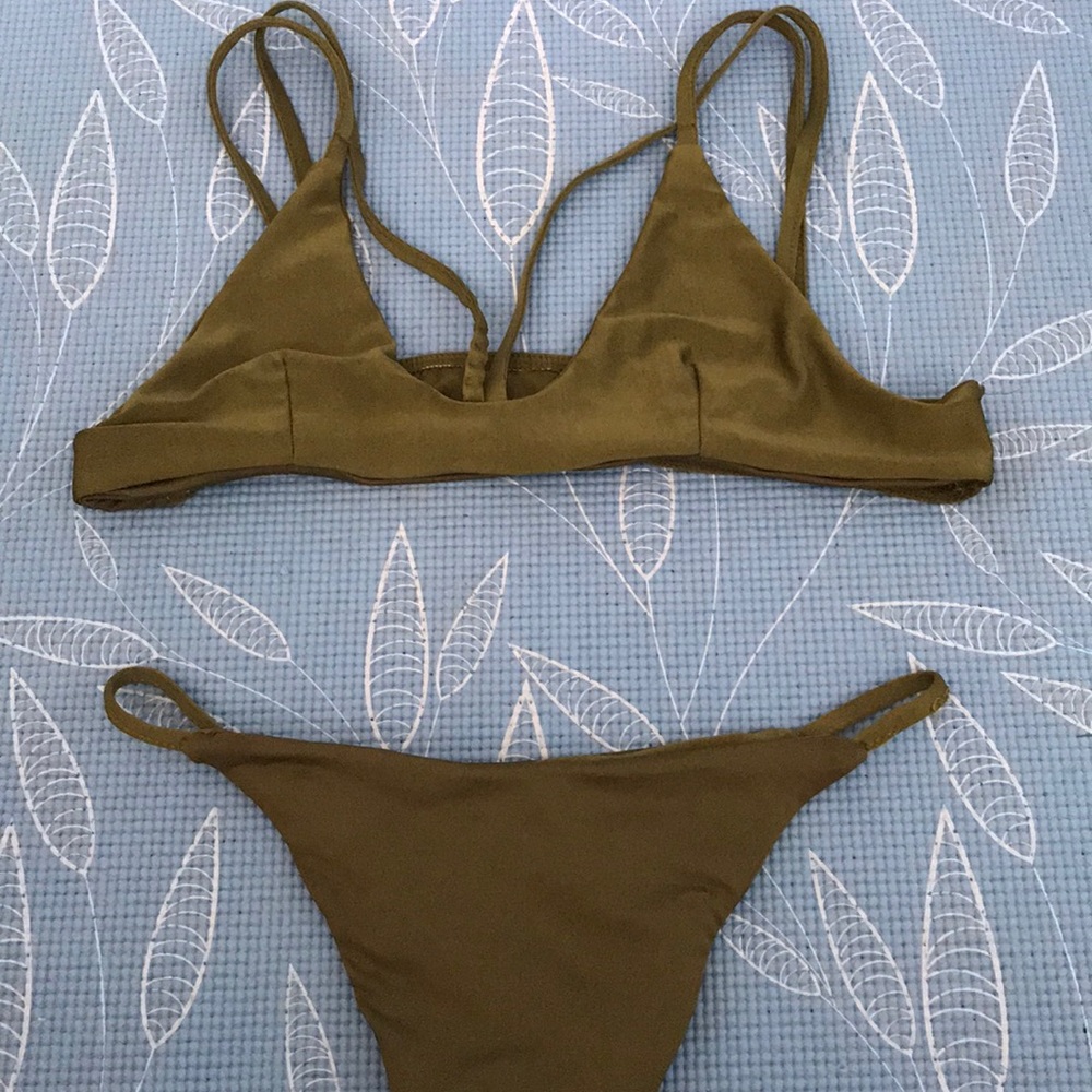 Olive green Cheeky bikini set